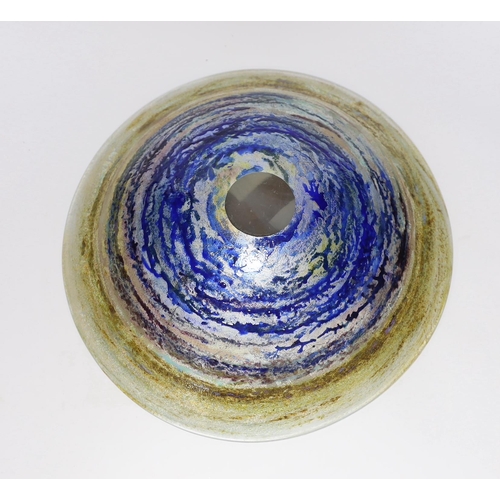 393 - A contemporary glass bowl, signed Helen (?), Light on Water, 35cm diameter