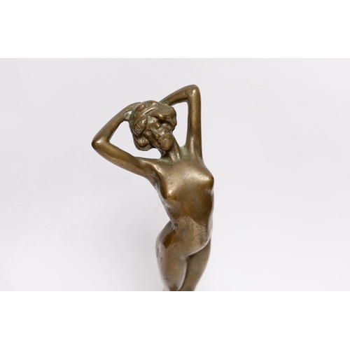 398 - A bronze statue of a female figure, 40cm