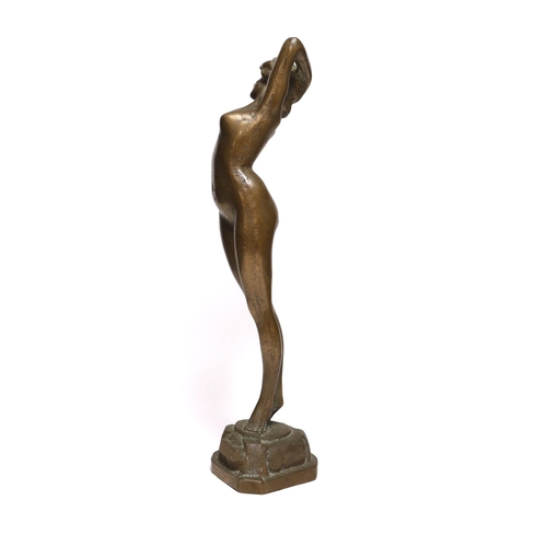 398 - A bronze statue of a female figure, 40cm