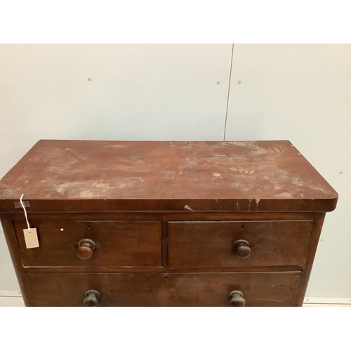 42 - A Victorian mahogany chest of five drawers, width 103cm, depth 46cm, height 114cm