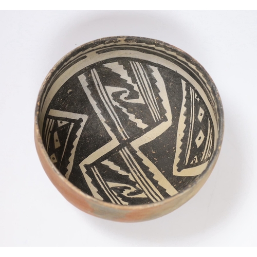 431 - A pre-historic red bowl with black on white painted designs, Salado, Gila River, Arizona, 12501000 ... 