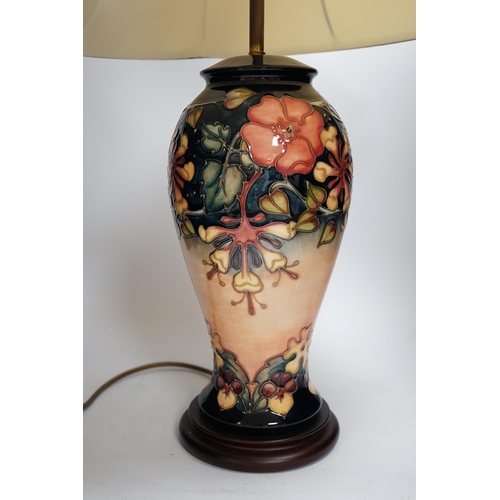 497 - A large Moorcroft 'Oberon' pattern table lamp, 69cm high