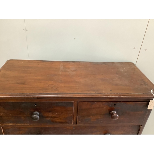 5 - A Victorian mahogany five drawer chest, width 114cm, depth 51cm, height 120cm