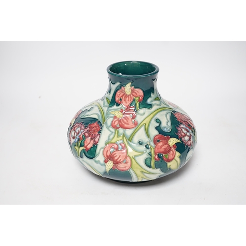 507 - A Moorcroft Leicester pattern squat baluster vase, 16.5cm