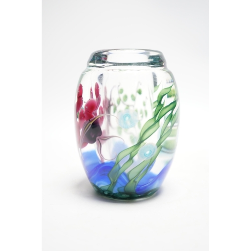 557 - Steven Lundberg (American, 1953-2008), a magnum size aquarium art glass vase, signed, dated 1988 a... 