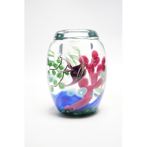 557 - Steven Lundberg (American, 1953-2008), a magnum size aquarium art glass vase, signed, dated 1988 a... 