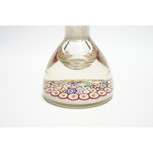 577 - A Paul Ysart close packed millefiori glass inkwell or bottle and stopper, Caithness period, scratche... 