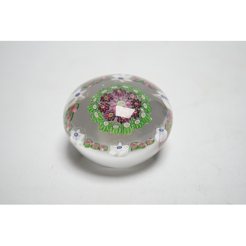 584 - A Clichy garland floral paperweight, 6cm