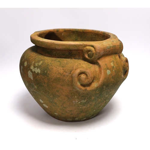 613 - A Compton terracotta scroll jardiniere, 32cm wide