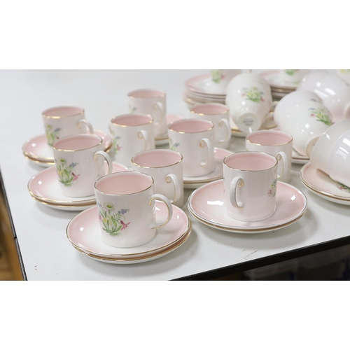 628 - A Susie Cooper floral printed part tea and coffee set