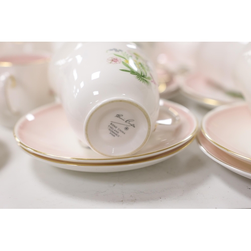 628 - A Susie Cooper floral printed part tea and coffee set