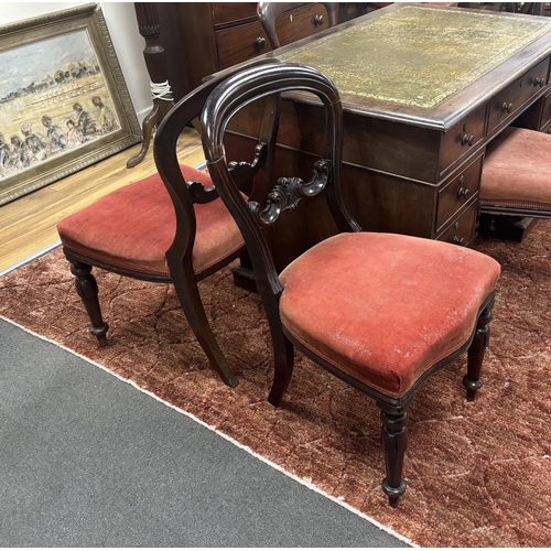 72 - A set of six Victorian balloon back dining chairs