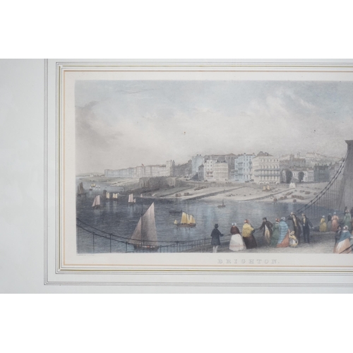 732 - T A Prior (19th. C) hand coloured engraving, Brighton, published by J & W Robins, London, 23 x 44cm... 