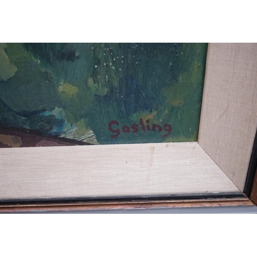 773 - Annabel Gosling (b.1942), oil on board, Garden scene, signed, The Rowley Gallery label verso, 60 x 7... 