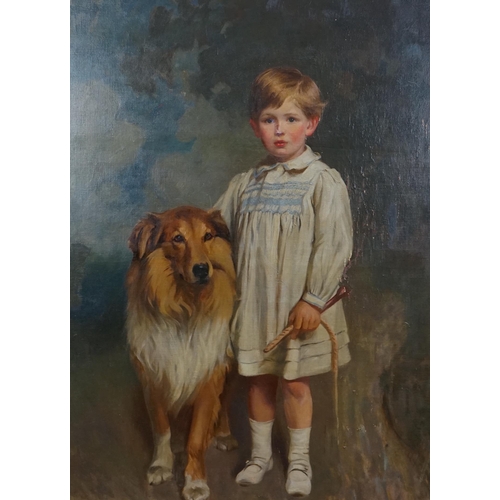 776 - Attributed to J.W. Beaufort (fl. circa 1920-30), oil on canvas, Full length portrait of a boy standi... 