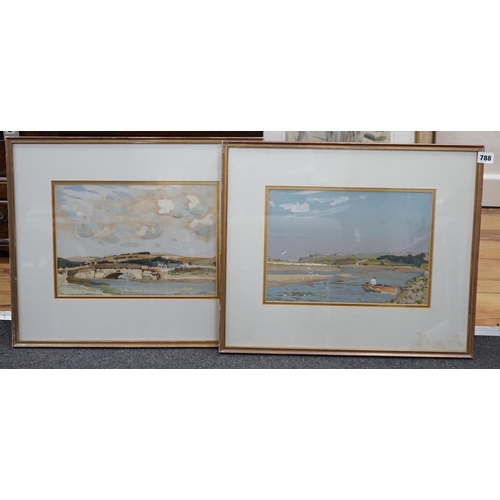 788 - Albert Ernest Bottomley (1873-1950) pair of gouaches, Shoreham-by-Sea views, each signed, one dated ... 