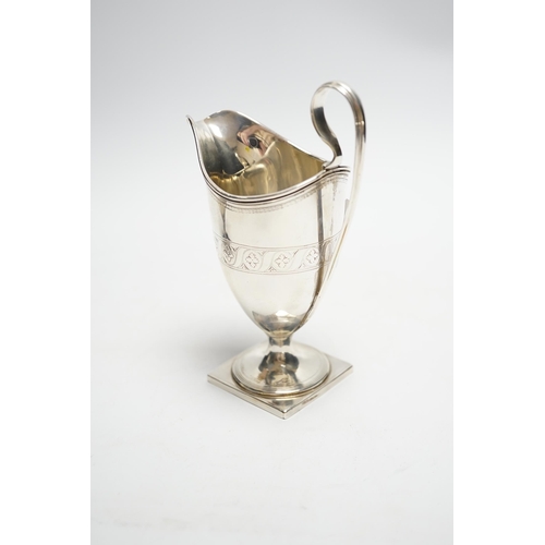 827 - A George III silver helmet cream jug, Robert Hennell, London, 1791, 14.5cm, 3.6oz.