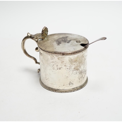 862 - A Victorian Scottish silver drum mustard, James McKay, Edinburgh, 1861, height 72mm, with an earlier... 