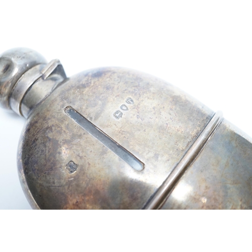 867 - A late Victorian silver mounted glass hip flask, W & G Neal, London, 1894, 15.2cm.