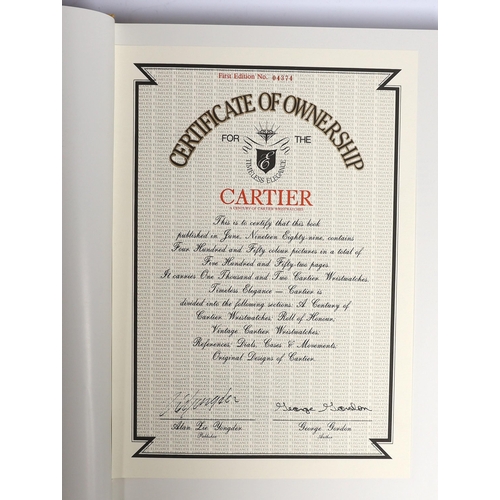 924 - George Gordon- A Century of Cartier Wristwatches, published in 1989, with certificate.