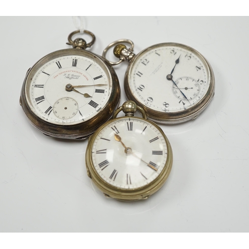 956 - A Georgian gilt metal pair cased pocket watch (lacking outer case) by Masters of Piccadilly, with Ro... 