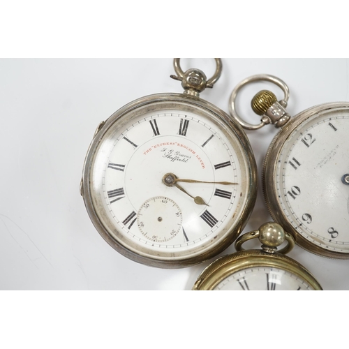 956 - A Georgian gilt metal pair cased pocket watch (lacking outer case) by Masters of Piccadilly, with Ro... 