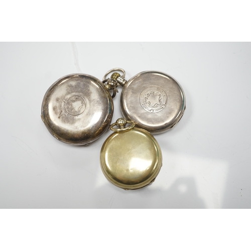 956 - A Georgian gilt metal pair cased pocket watch (lacking outer case) by Masters of Piccadilly, with Ro... 