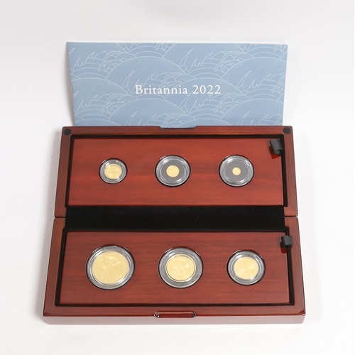 963 - Royal Mint Brittania 2022 UK Premium six coin gold proof set, limited edition 150.