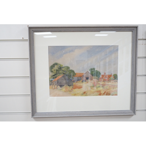 787 - Reginald Brown (20th. C) three watercolours, Shoreham-by-Sea views, two signed, largest 27 x 37cm... 