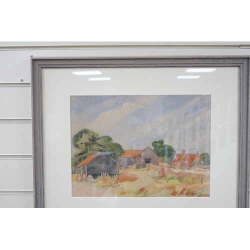 787 - Reginald Brown (20th. C) three watercolours, Shoreham-by-Sea views, two signed, largest 27 x 37cm... 