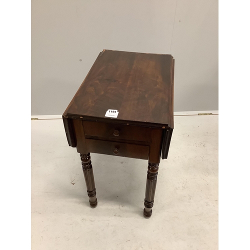 1010 - A 19th century French mahogany work table, width 37cm, depth 52cm, height 65cm