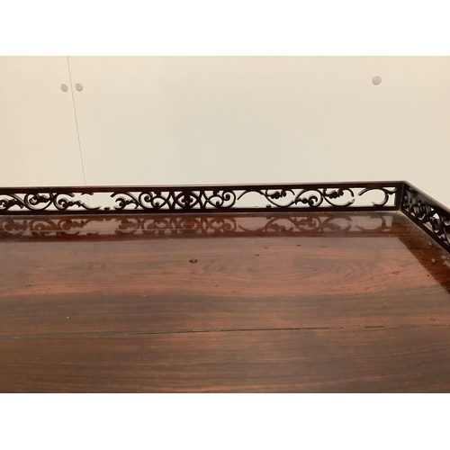 1013 - A Victorian rosewood whatnot, width 76cm, depth 60cm, height 117cm