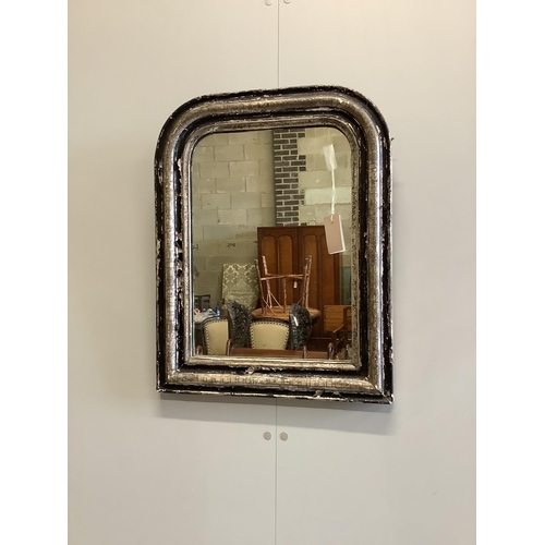 1126 - A small 19th century French painted wall mirror, width 46cm, height 59cm