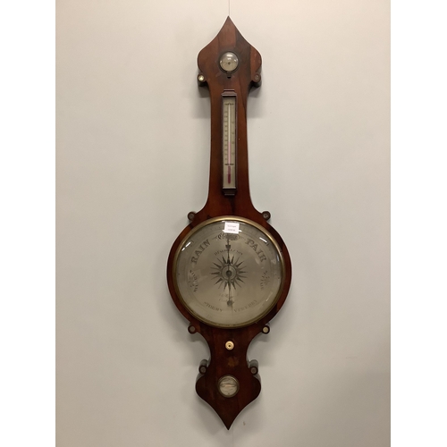 1131 - Fagioli & Sons, a large Victorian rosewood wheel barometer, height 117cm