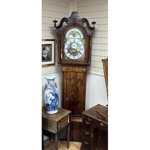 1155 - A Victorian North Country mahogany eight day longcase clock, the painted dial marked Collier, Cheadl... 