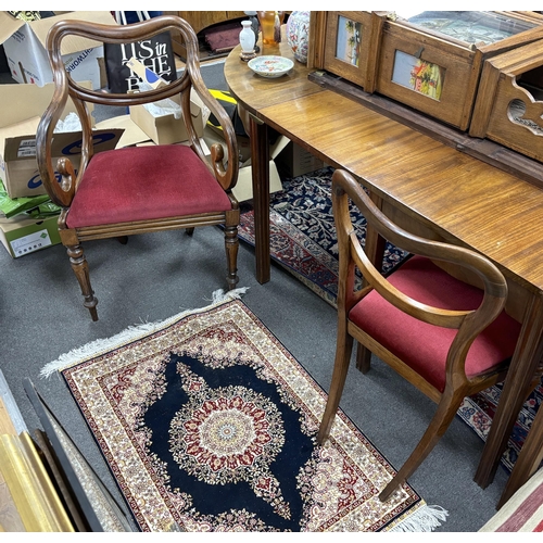 1170 - A set of six early Victorian rosewood dining chairs, two with arms