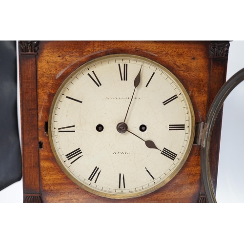 1285 - A George IV twin fusee mahogany bracket clock, 40cm