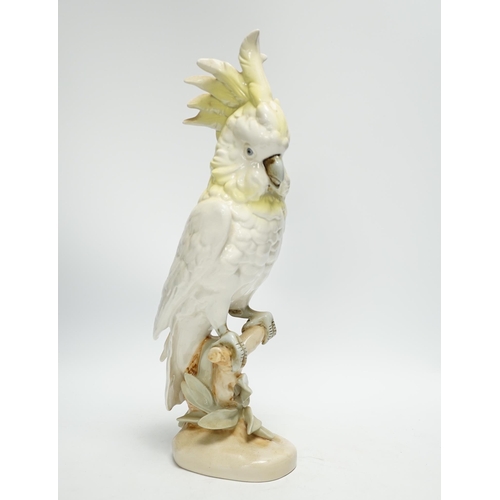 1287 - A Royal Dux porcelain model of a cockatoo, 41cm