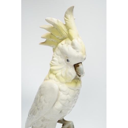 1287 - A Royal Dux porcelain model of a cockatoo, 41cm