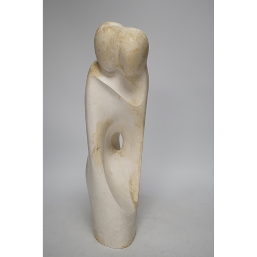 1290 - Sally Hersh (1936-2010), Standing figures plaster sculpture, 39cm