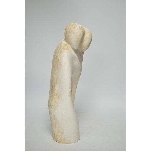 1290 - Sally Hersh (1936-2010), Standing figures plaster sculpture, 39cm