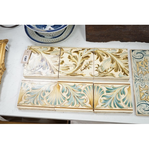 1307 - A quantity of various 19th century and later tiles including Mintons, William Brownfield etc, larges... 