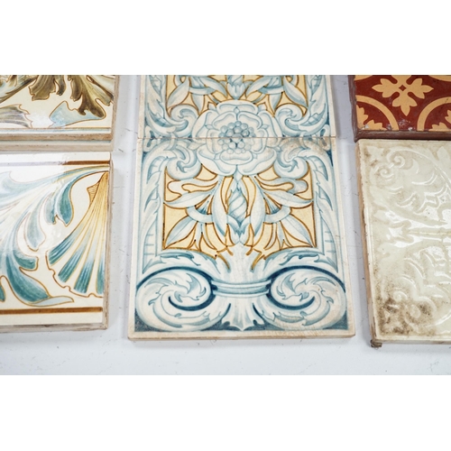 1307 - A quantity of various 19th century and later tiles including Mintons, William Brownfield etc, larges... 