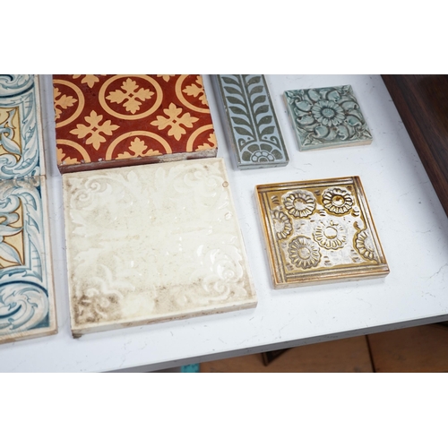 1307 - A quantity of various 19th century and later tiles including Mintons, William Brownfield etc, larges... 