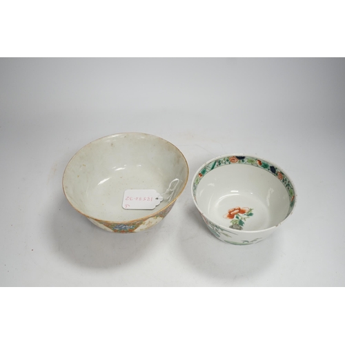 1332 - Two Chinese enamelled porcelain bowls, one for the Thai market, late Qing period, largest 16cm in di... 