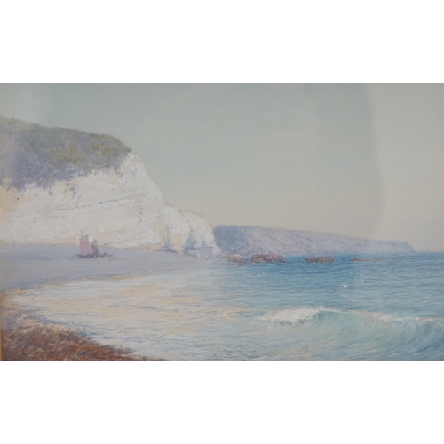 1732 - John White (1851-1933) gouache, Devon coastal scene, signed, 18 x 27cm