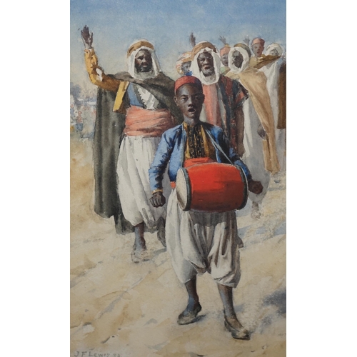 1736 - John Frederick Lewis RA (18041876) Orientalist watercolour, Arab procession, signed, 29 x 18cm... 