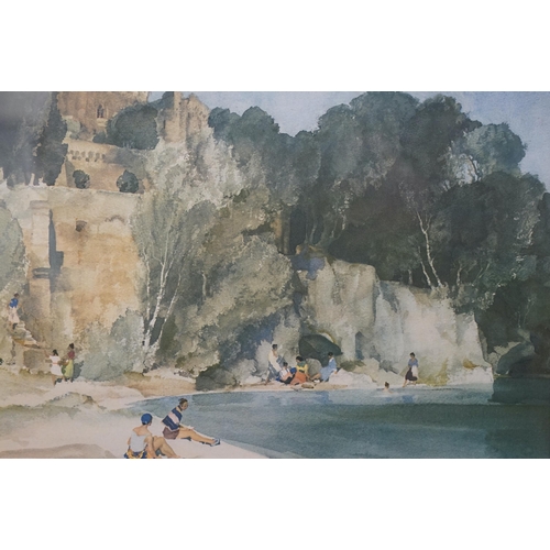 1739 - William Russell Flint (1880-1969) two colour prints, Pool below chateau and one other, one signed in... 