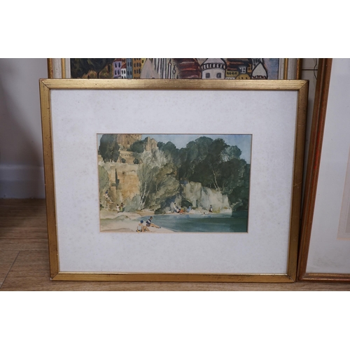 1739 - William Russell Flint (1880-1969) two colour prints, Pool below chateau and one other, one signed in... 