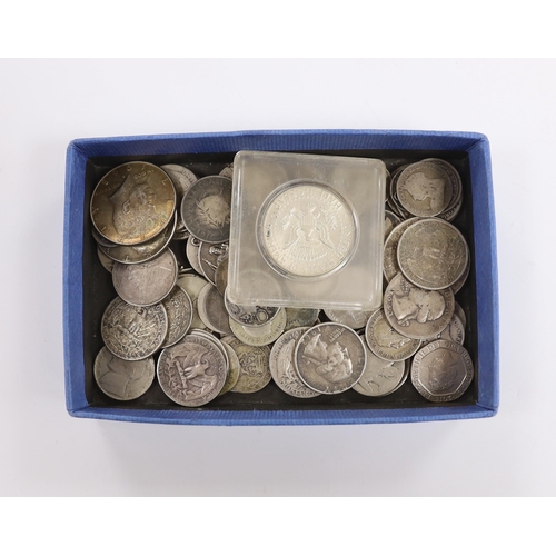 A collection of coins, mainly mid-20th century U.S. coins, some 19th ...